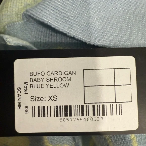 NEW Motel Rocks Baby Shroom Cropped Cardigan-Baby Blue/Yellow-Size XS - Picture 7 of 8